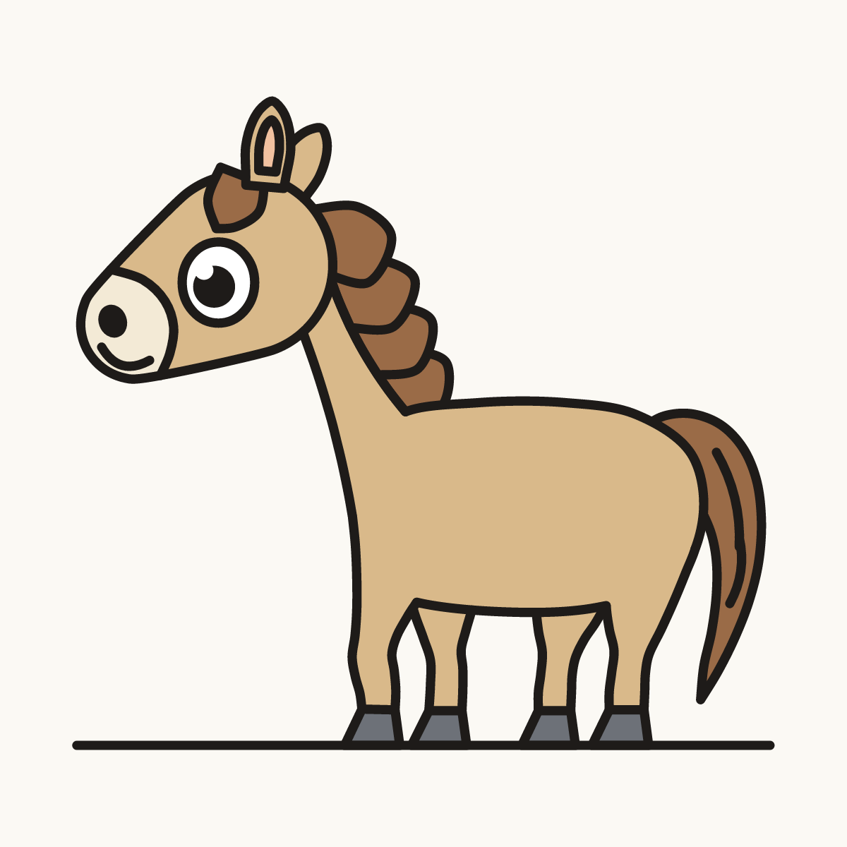 Finished drawing of a horse