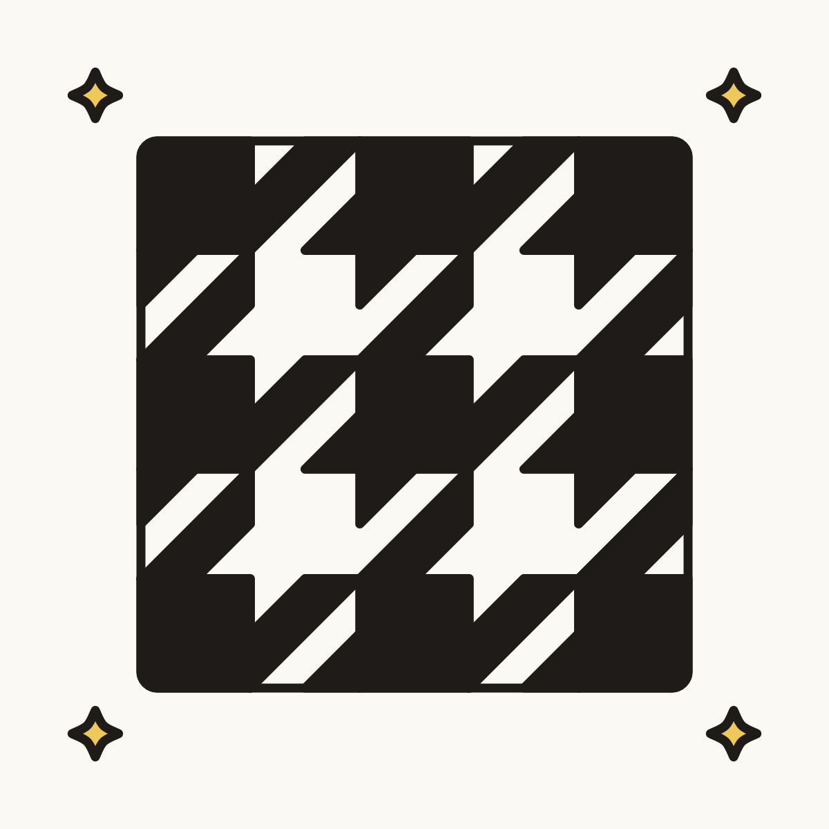 Finished drawing of a houndstooth pattern