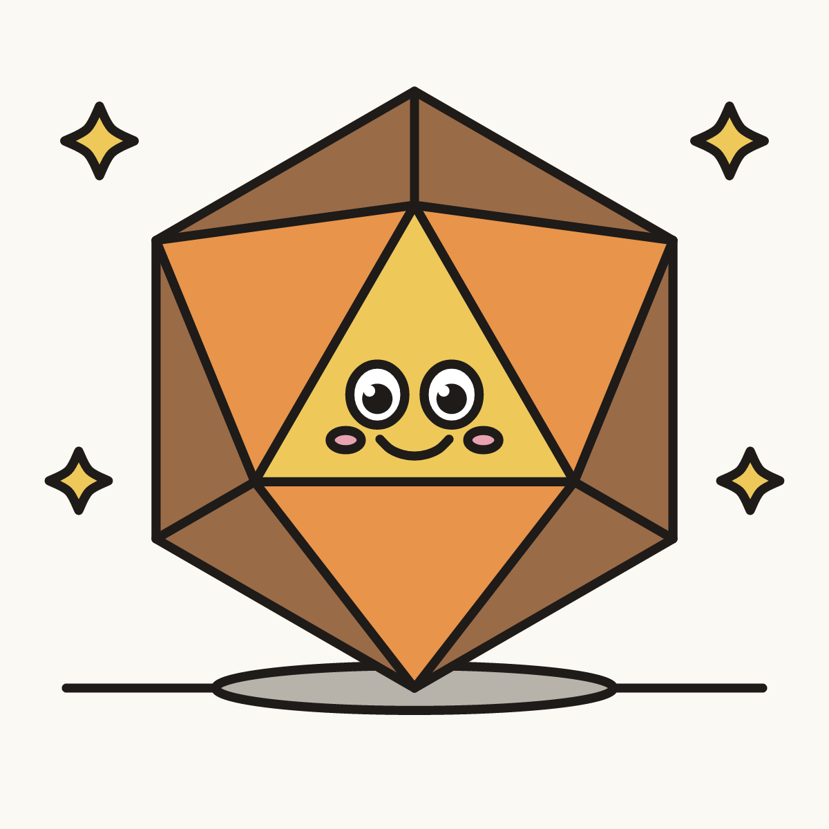 Finished drawing of an icosahedron