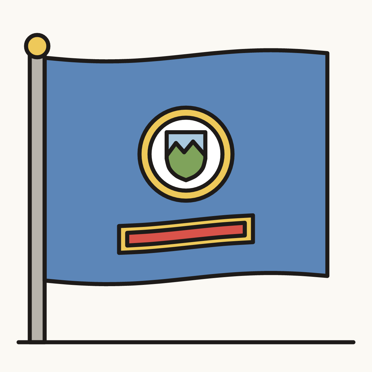 Finished drawing of an idaho flag
