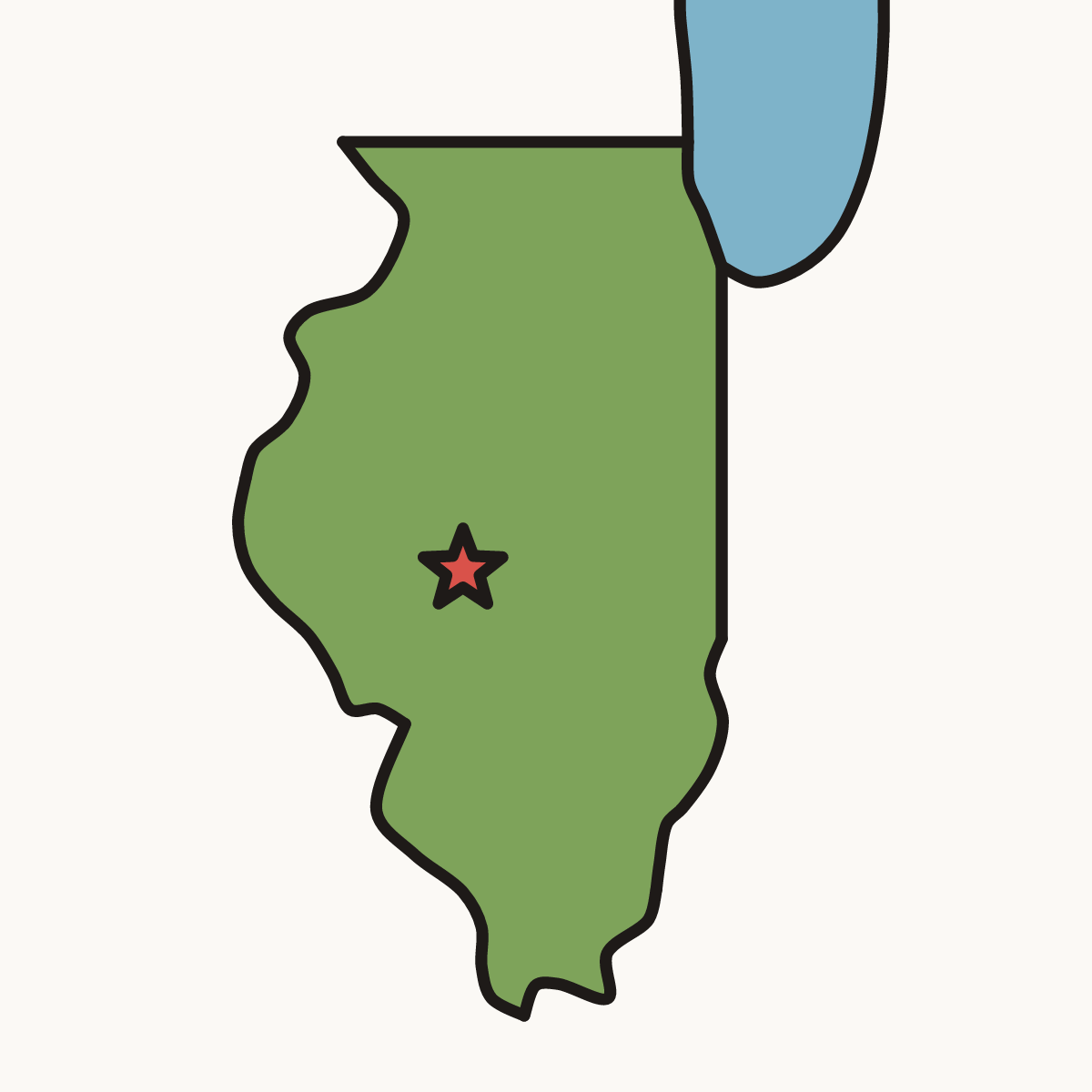 Finished drawing of an illinois map