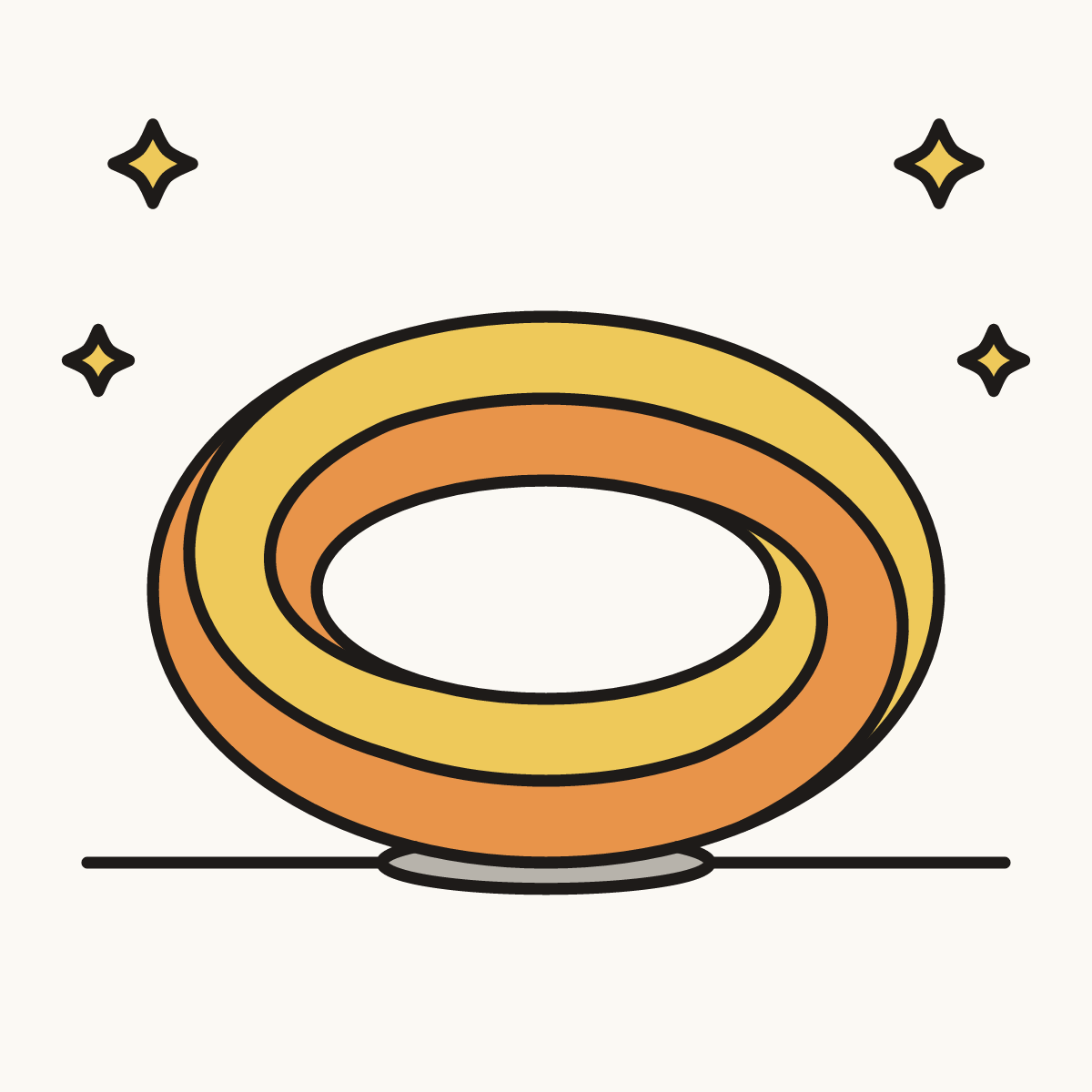 Finished drawing of an impossible oval