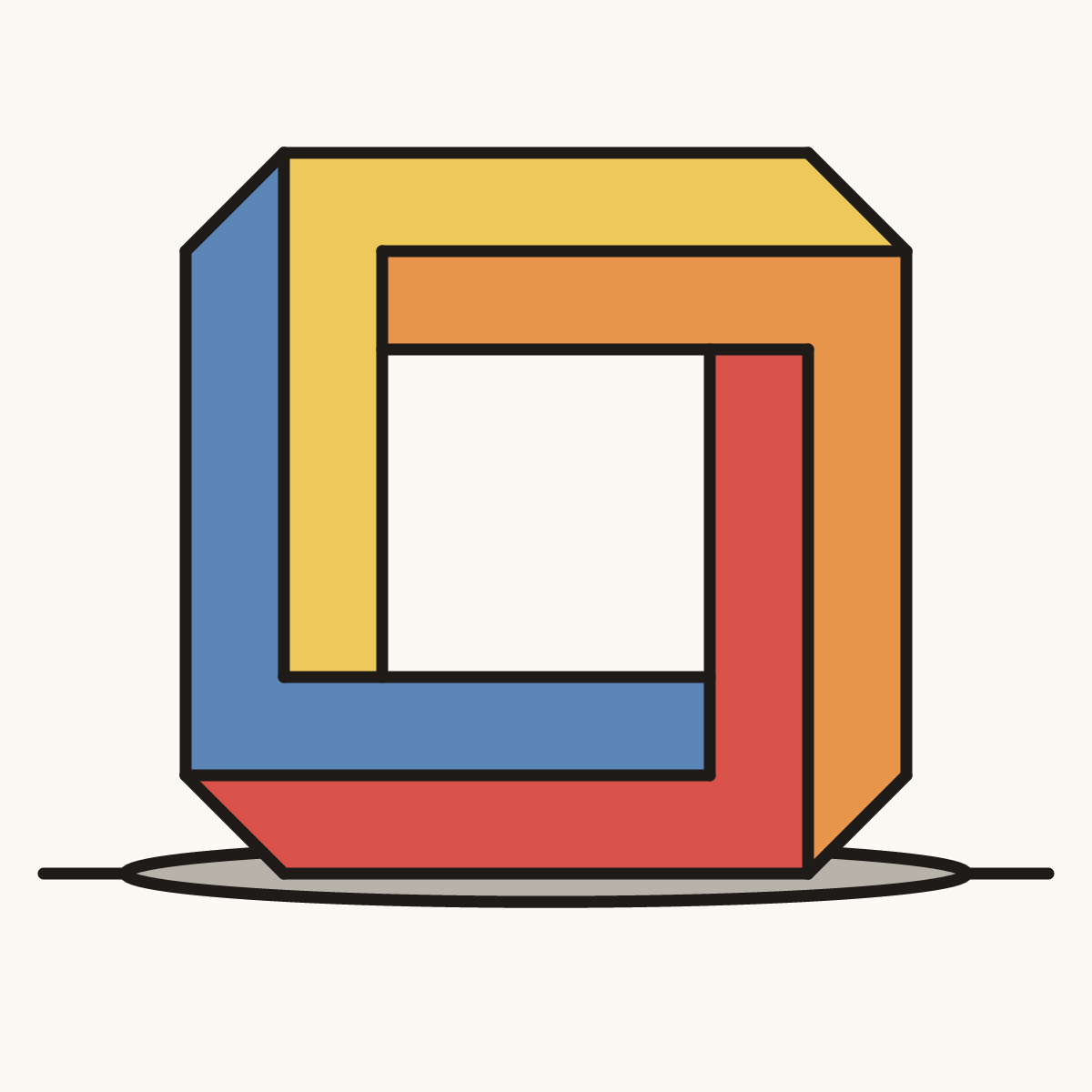 Finished drawing of an impossible square