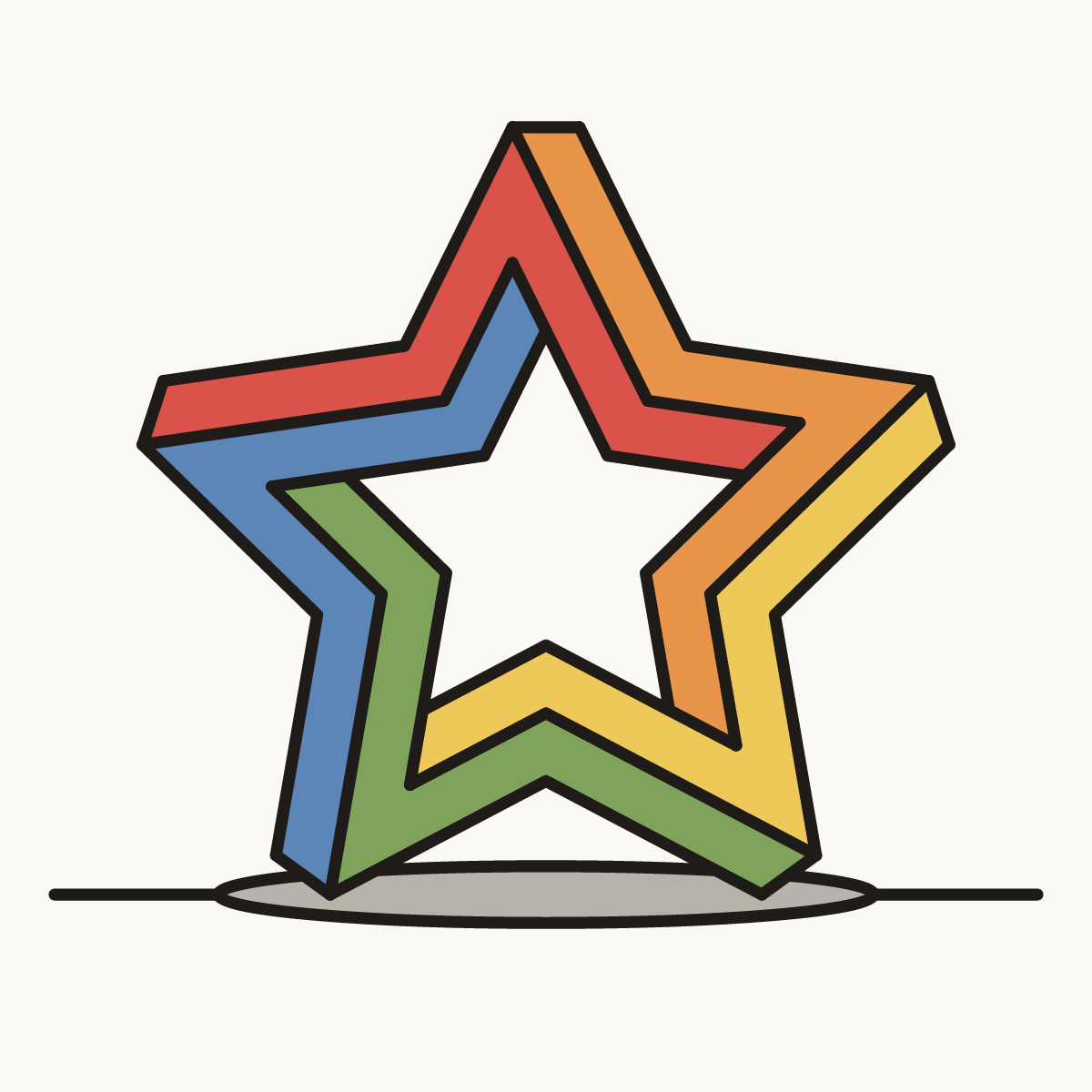 Finished drawing of an impossible star