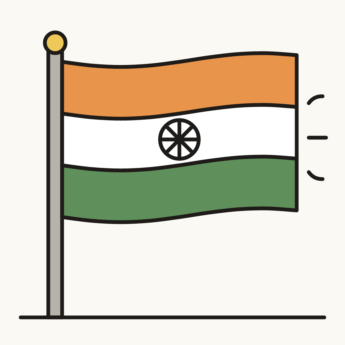 Finished drawing of an india flag