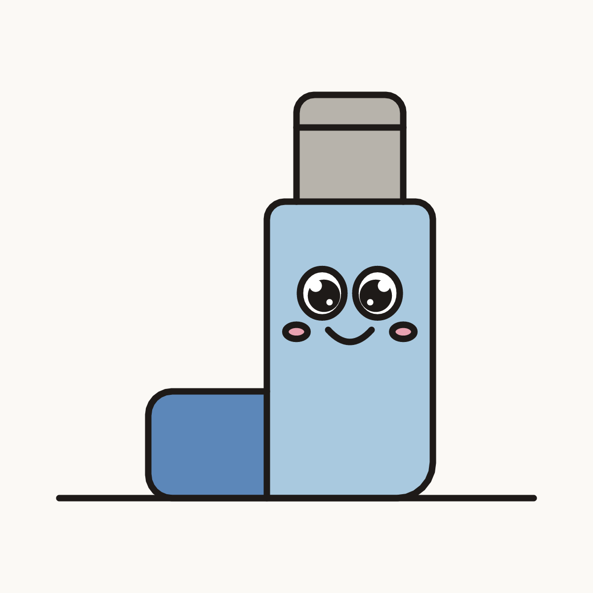 Finished drawing of an inhaler