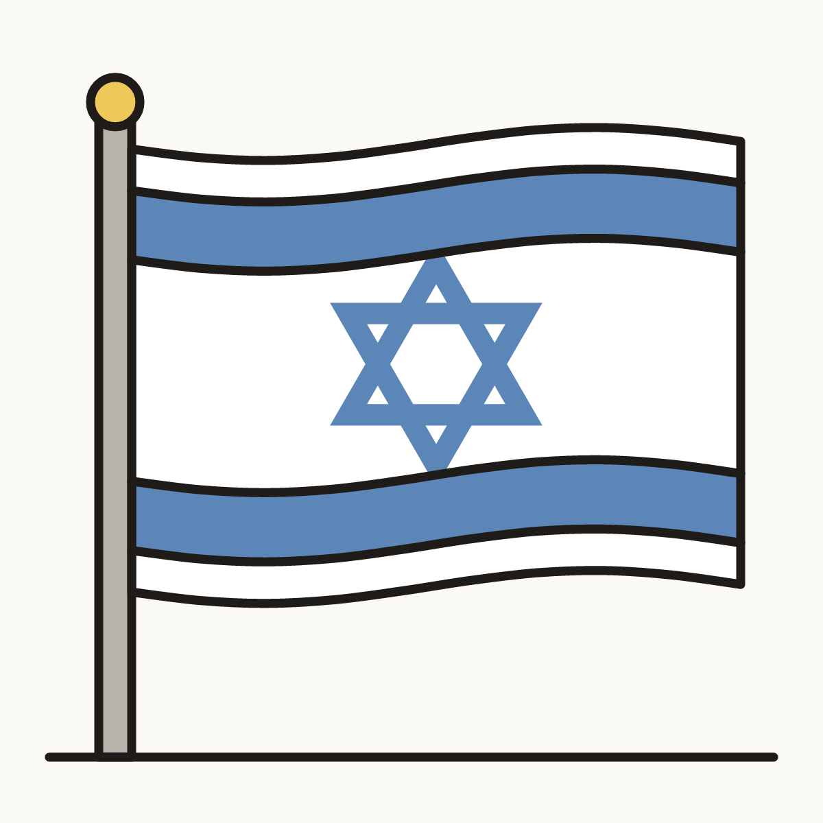 Finished drawing of an israel flag