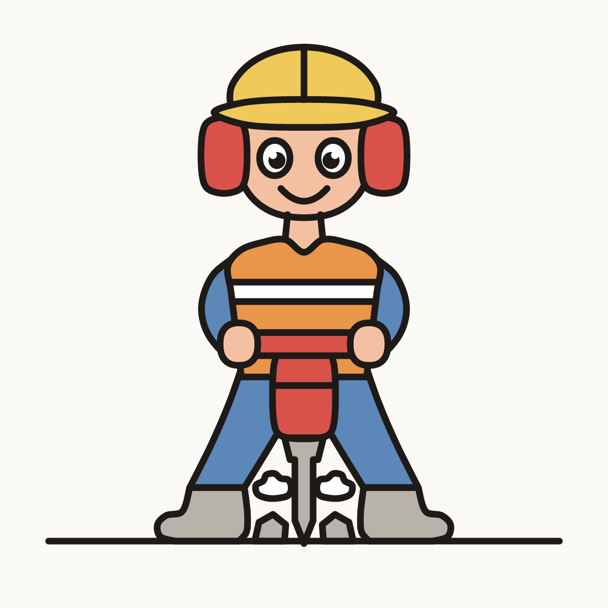Finished drawing of a jackhammer