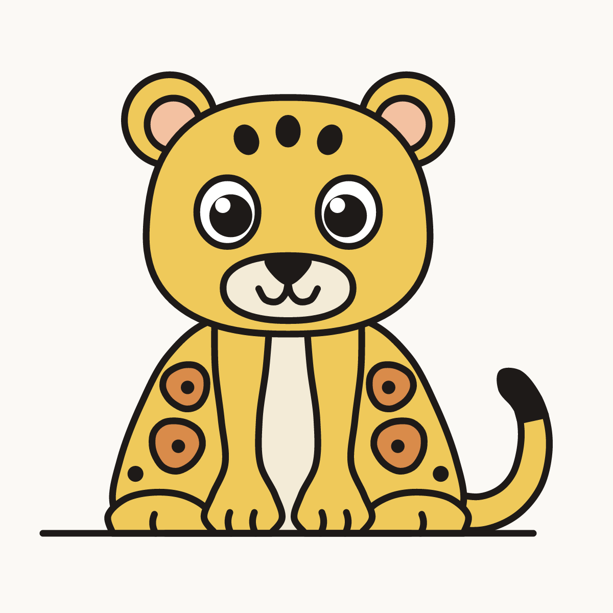 Finished drawing of a jaguar cub