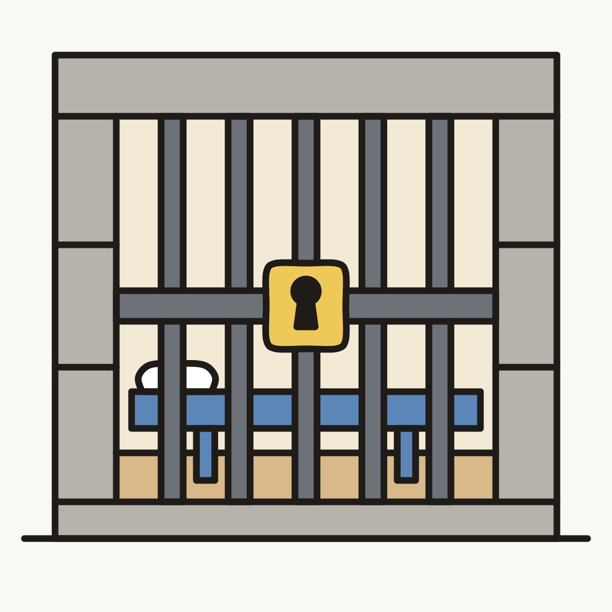 Finished drawing of a jail cell