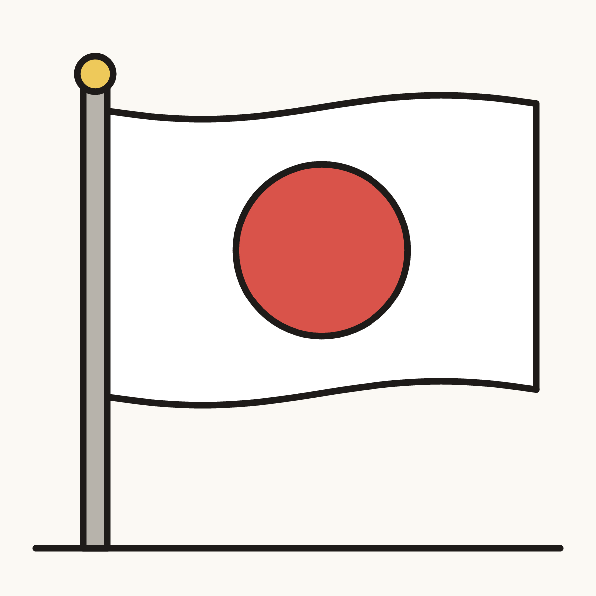 Finished drawing of a japan flag
