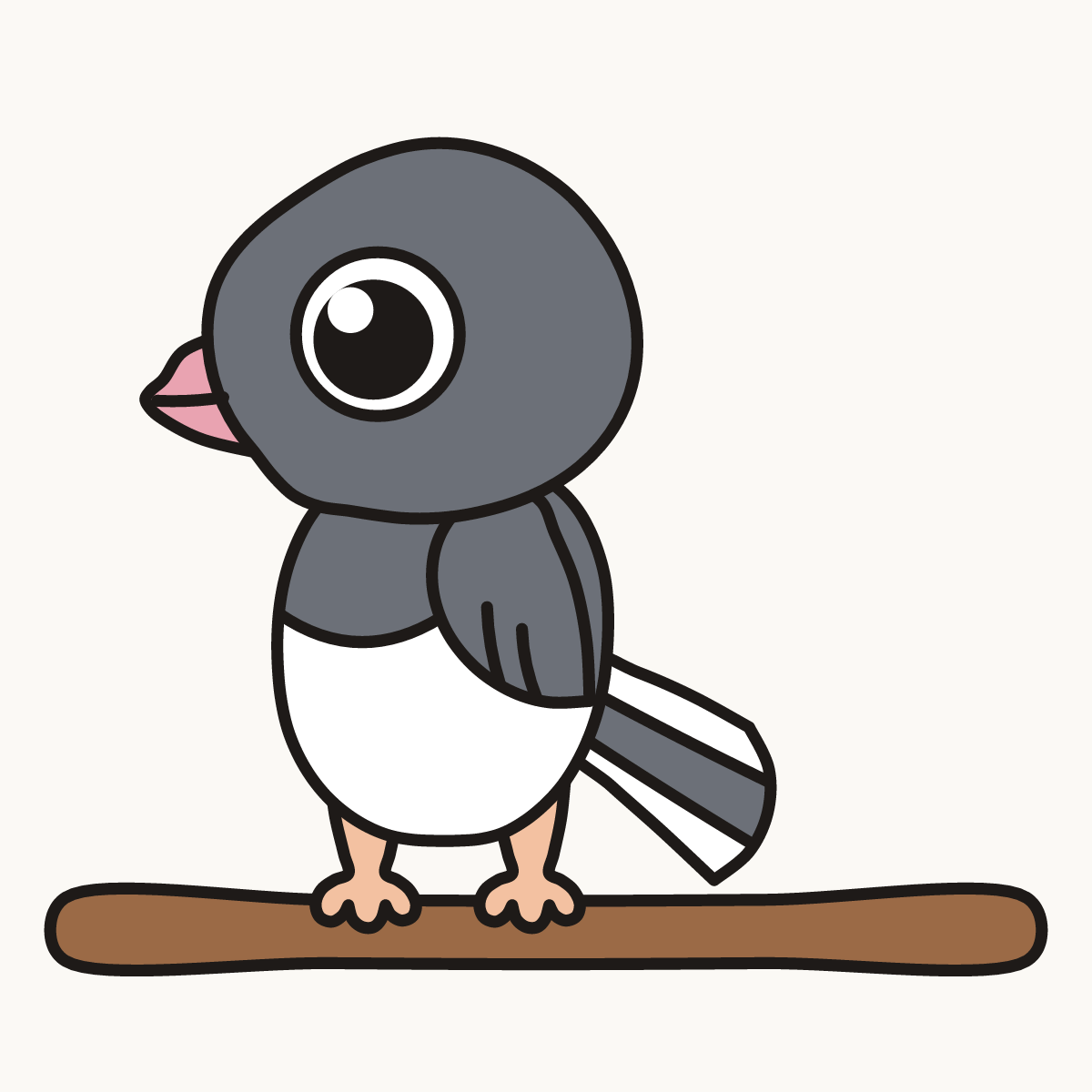 Finished drawing of a junco