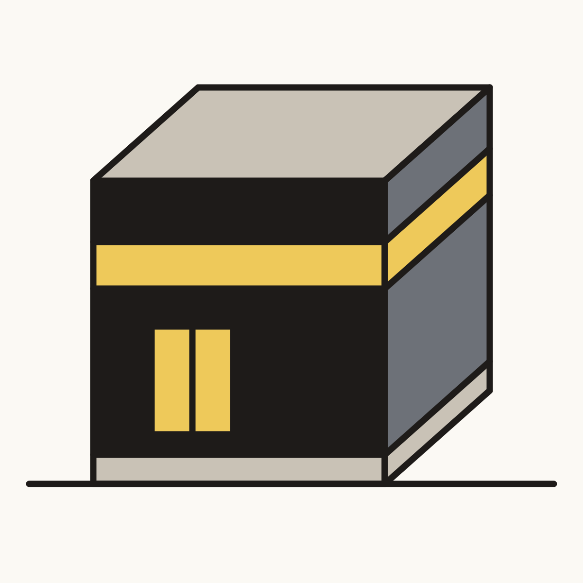 Finished drawing of a kaaba