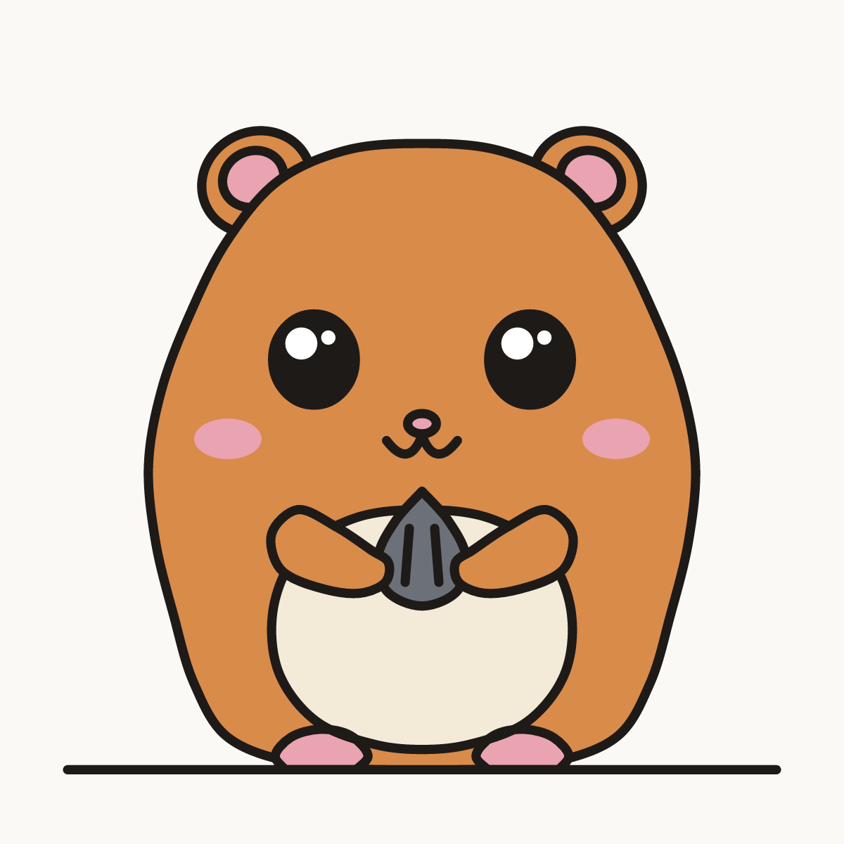 Finished drawing of a kawaii hamster