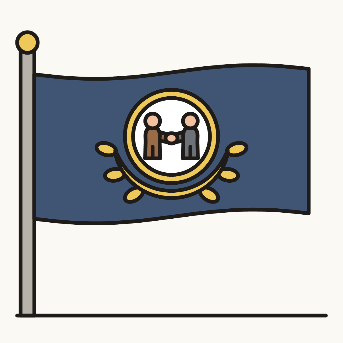 Finished drawing of a kentucky flag