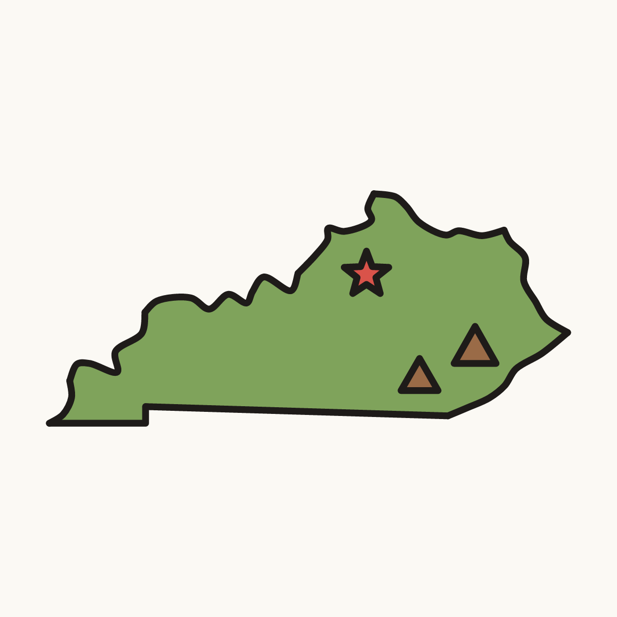 Finished drawing of a kentucky map