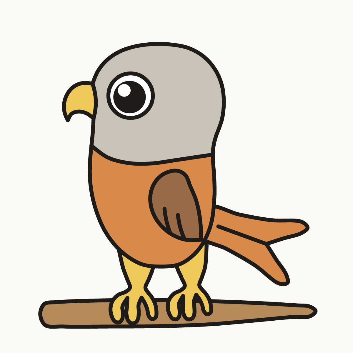 Finished drawing of a kite bird