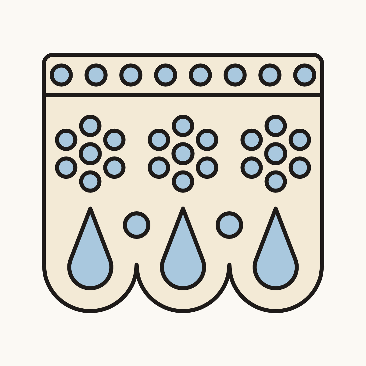 Finished drawing of a lace pattern