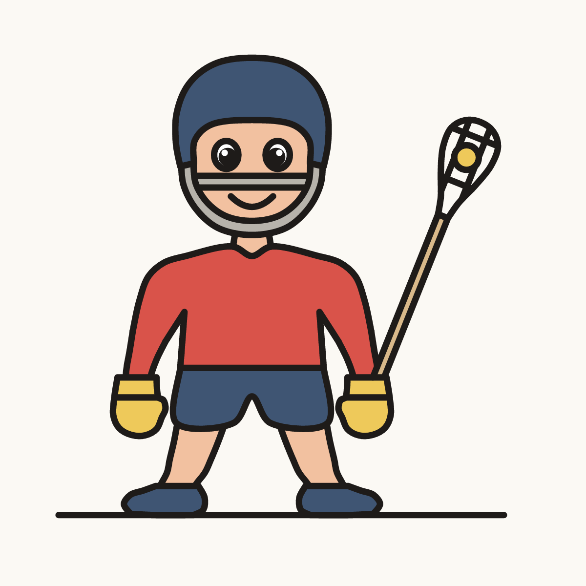 Finished drawing of a lacrosse player