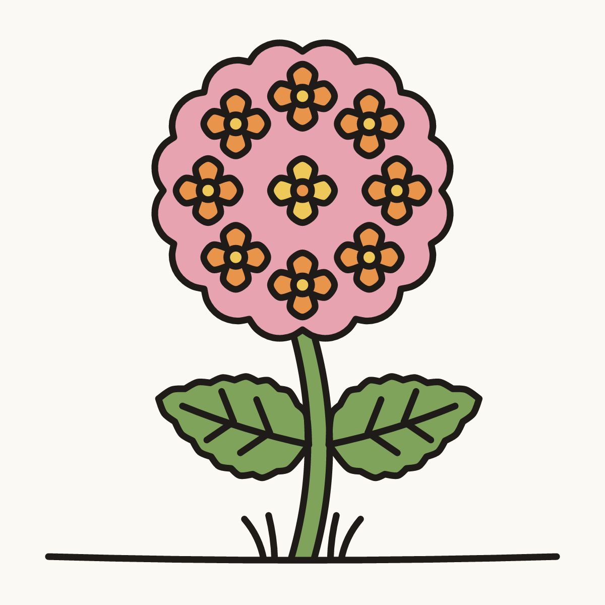 Finished drawing of a lantana