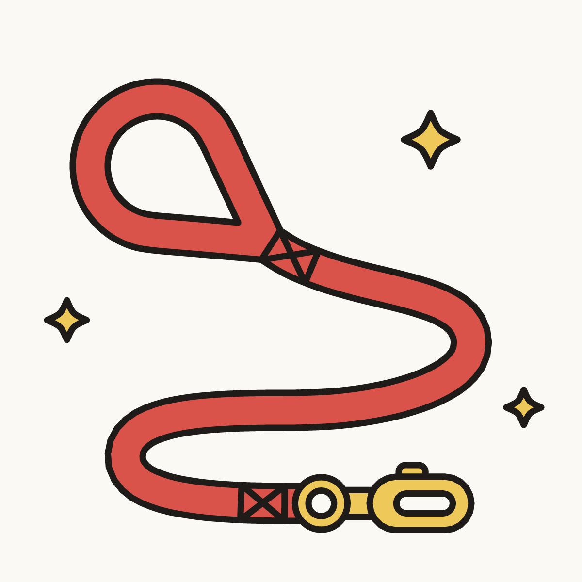 Finished drawing of a leash