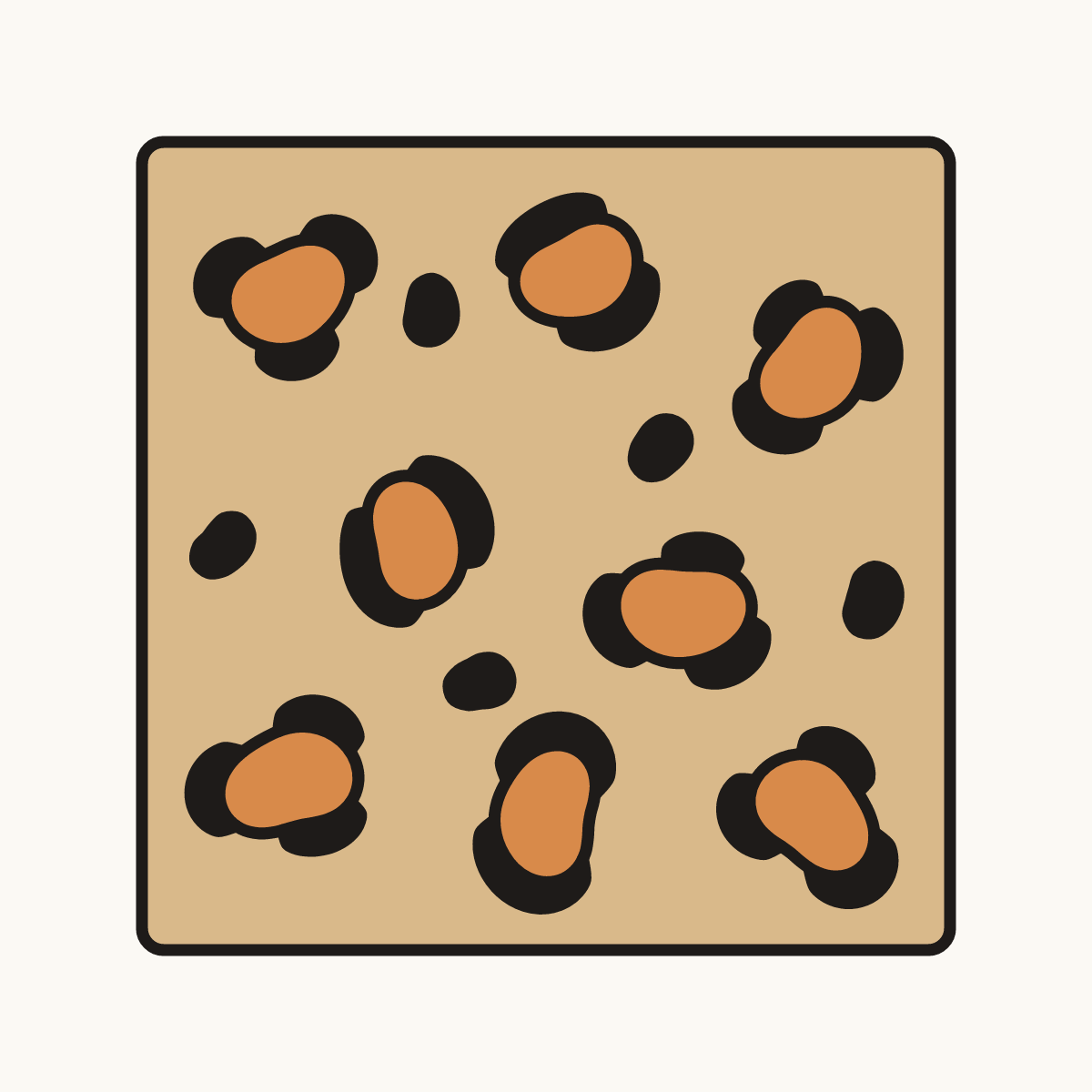 Finished drawing of a leopard print
