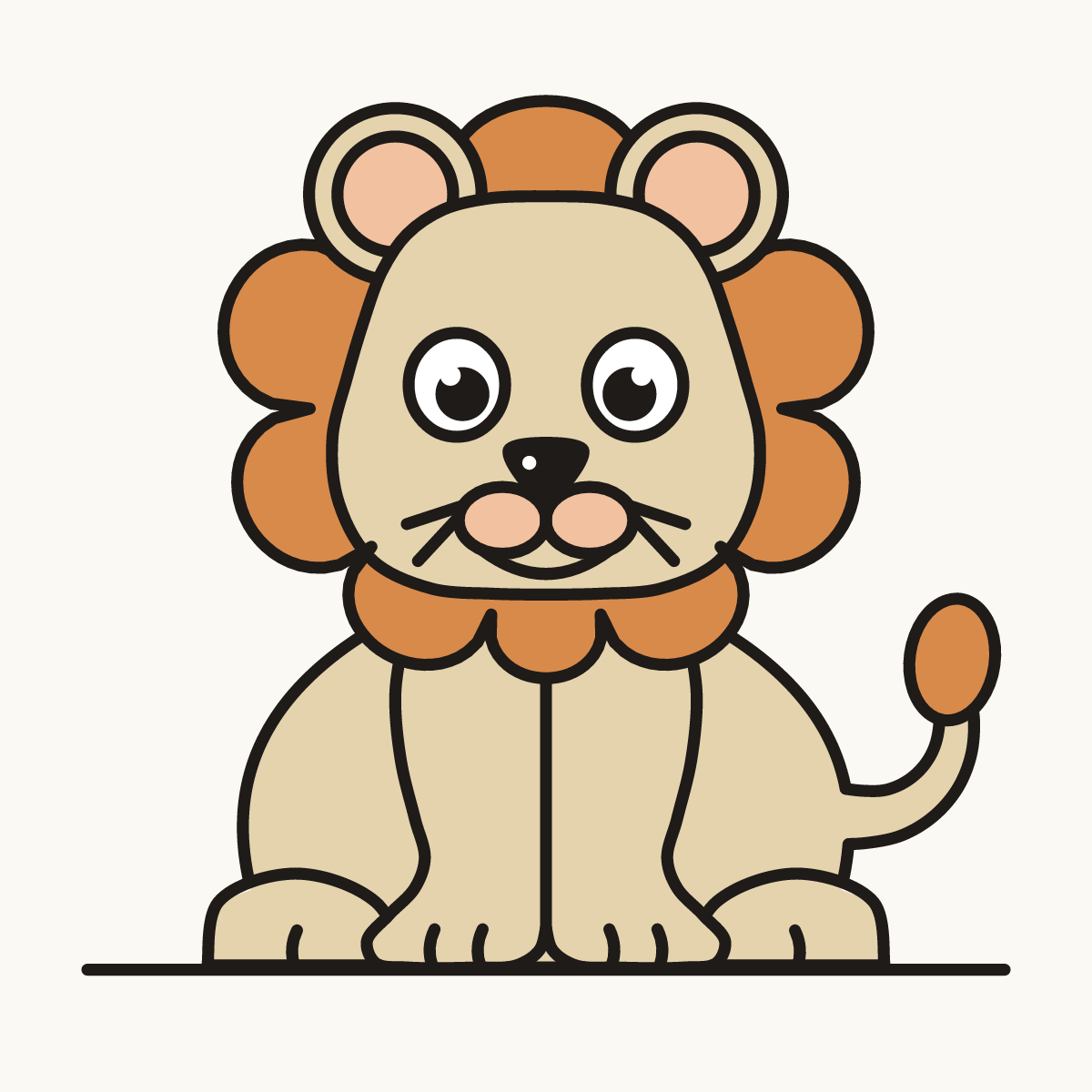 Finished drawing of a lion