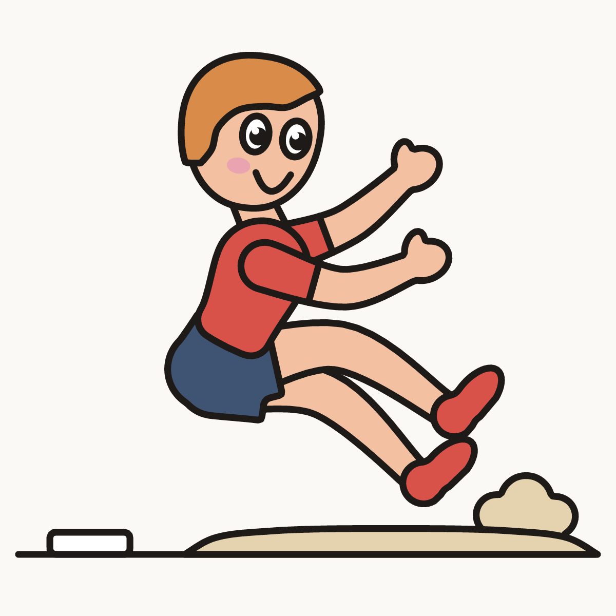 Finished drawing of a long jump