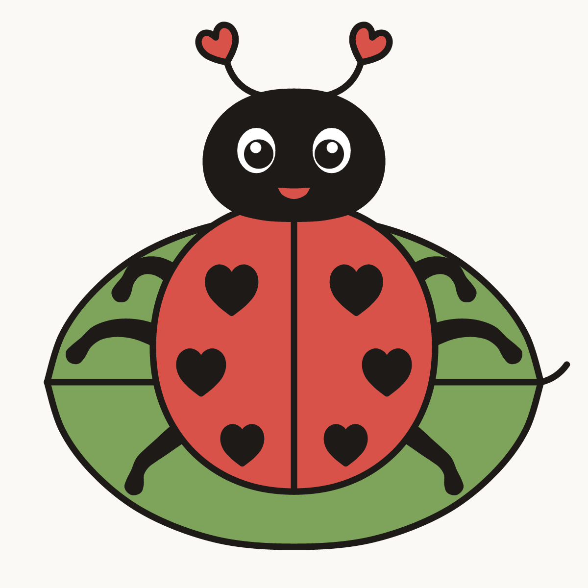 Finished drawing of a love bug