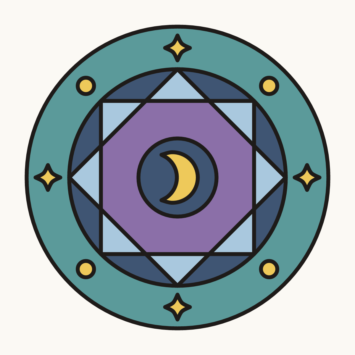 Finished drawing of a magic circle
