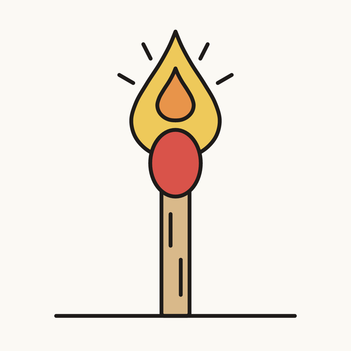 Finished drawing of a match