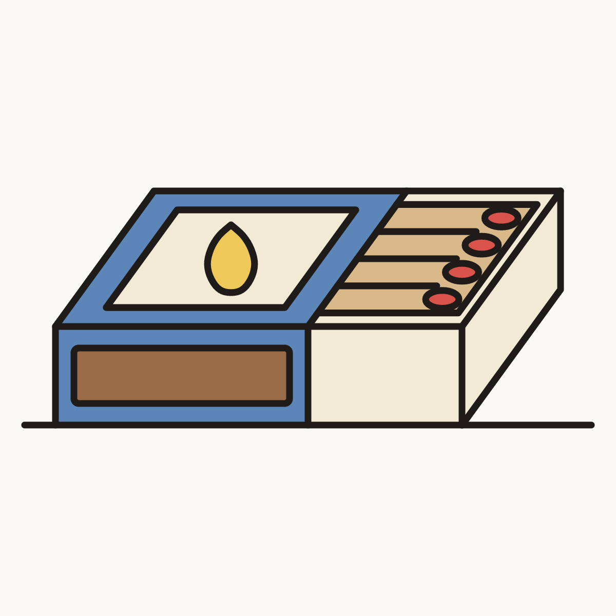 Finished drawing of a matchbox