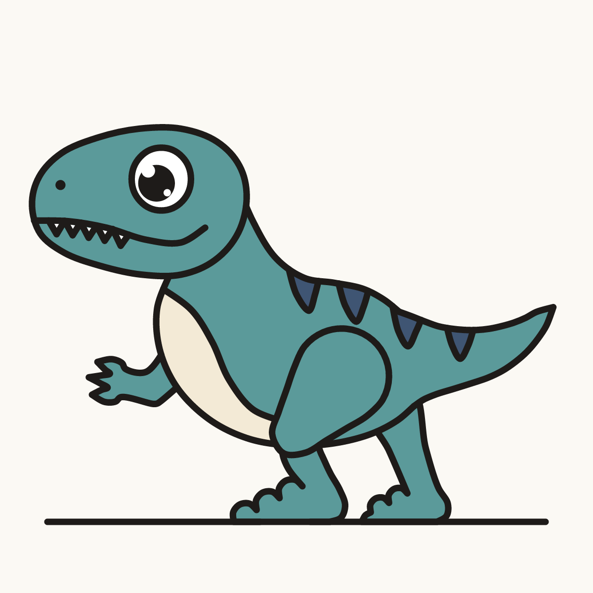 Finished drawing of a megalosaurus