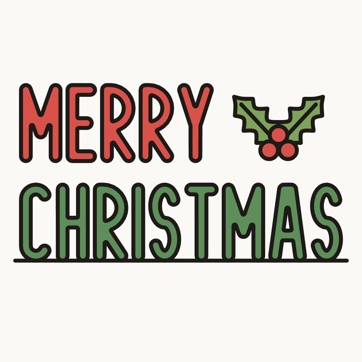 Finished drawing of a merry Christmas text