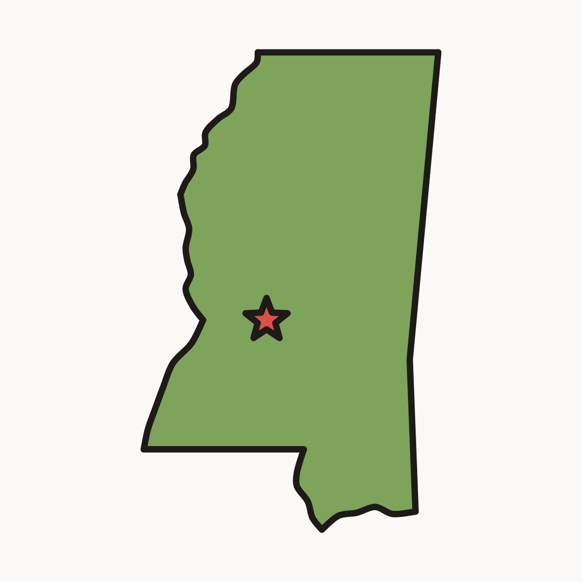 Finished drawing of a mississippi map