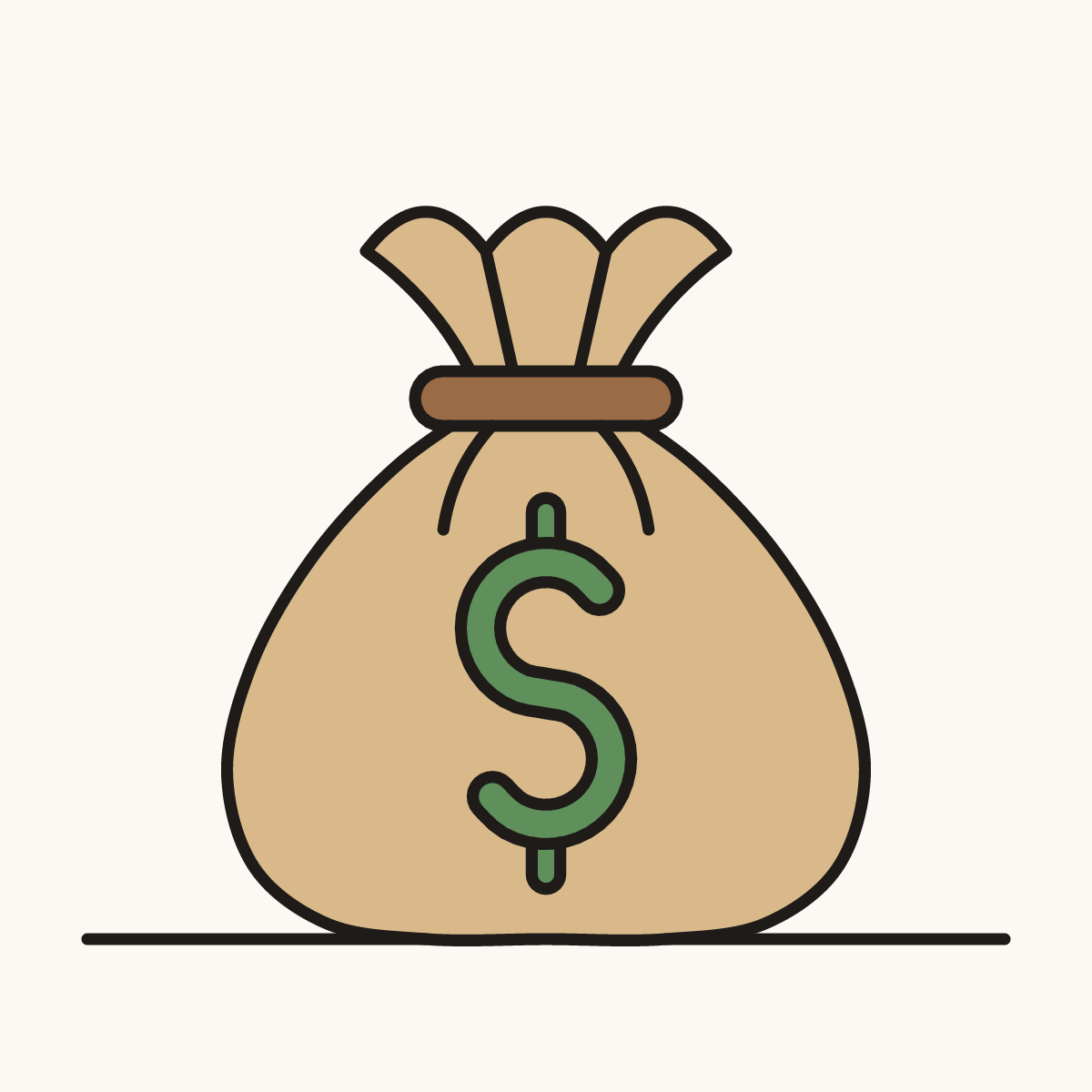 Finished drawing of a money bag