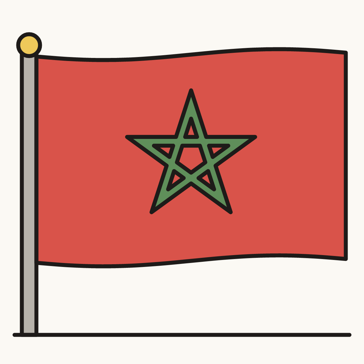 Finished drawing of a morocco flag