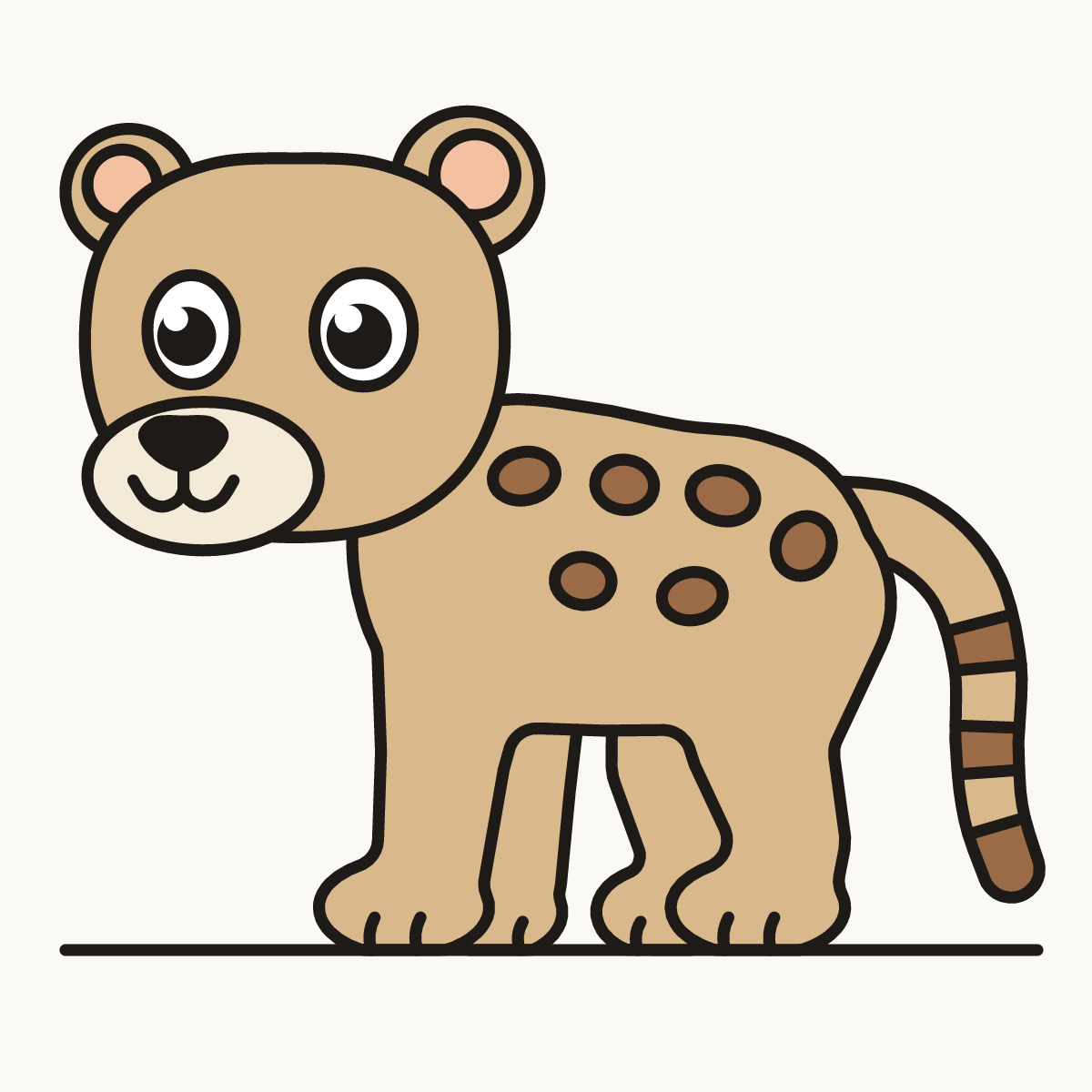Finished drawing of a baby mountain lion