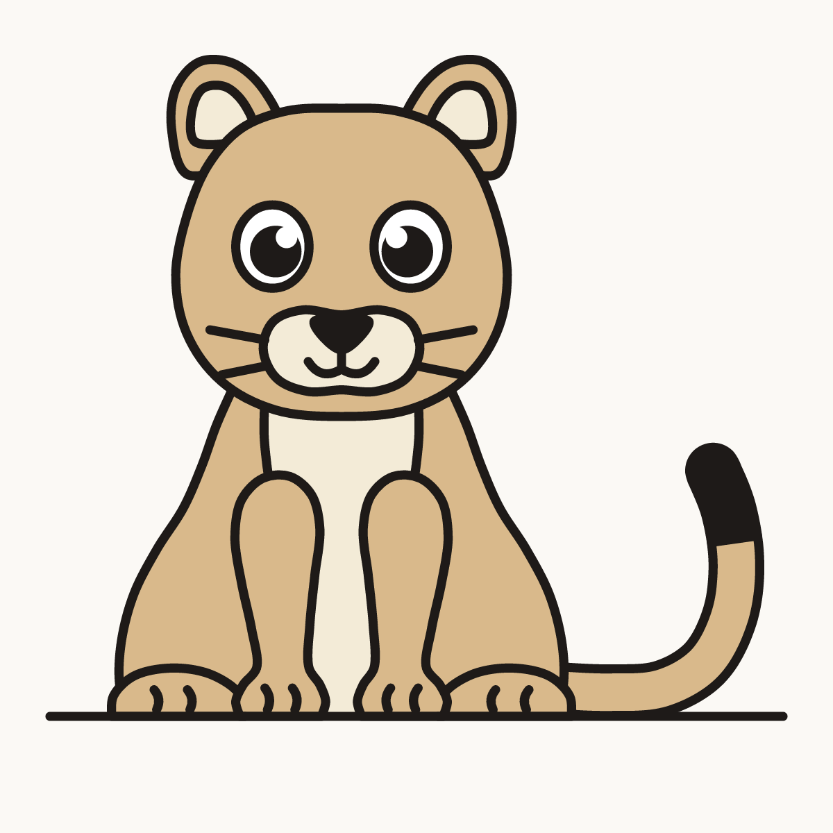 Finished drawing of a mountain lion