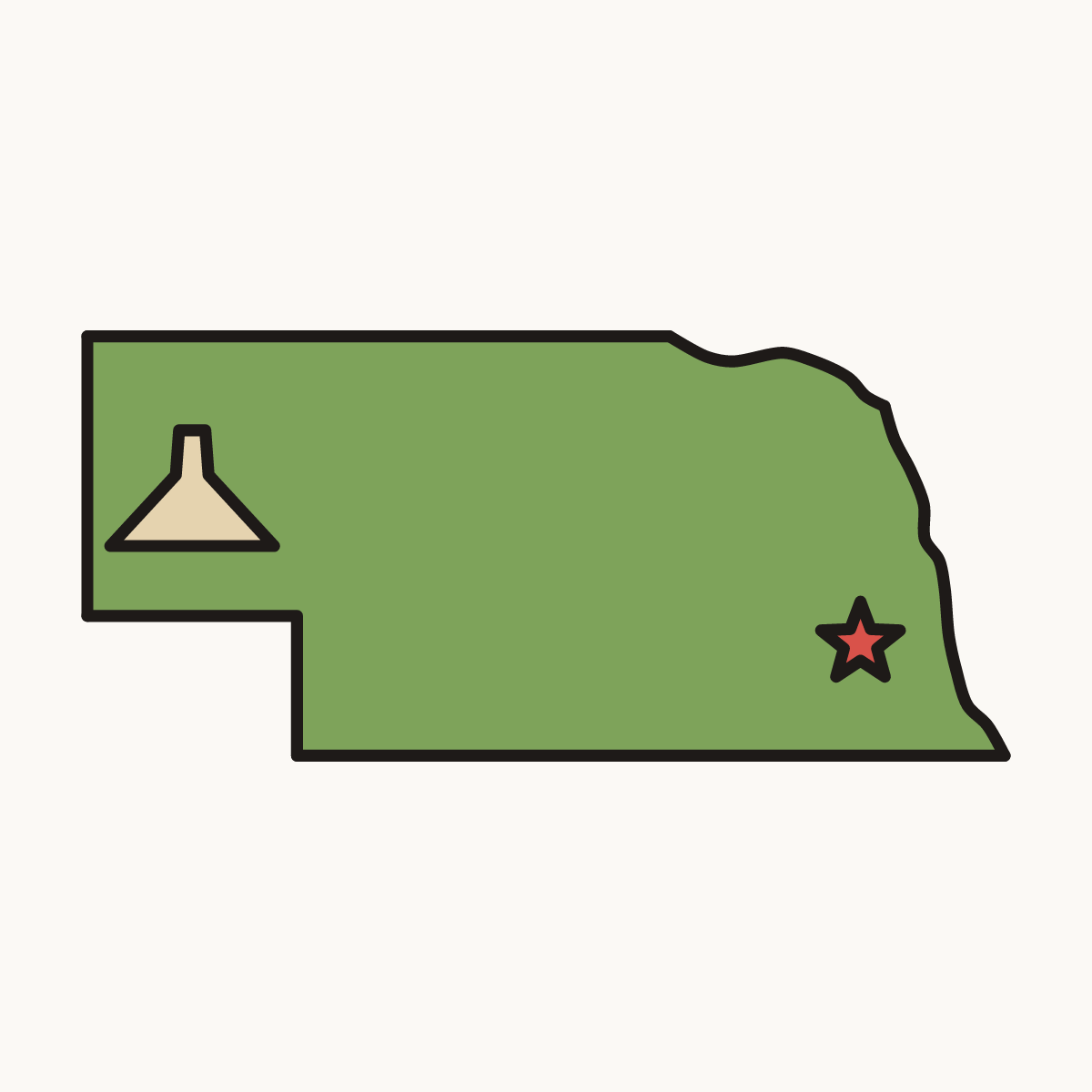 Finished drawing of a nebraska map