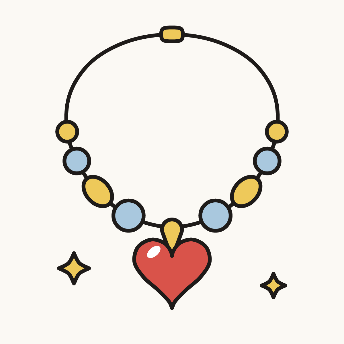 Finished drawing of a necklace
