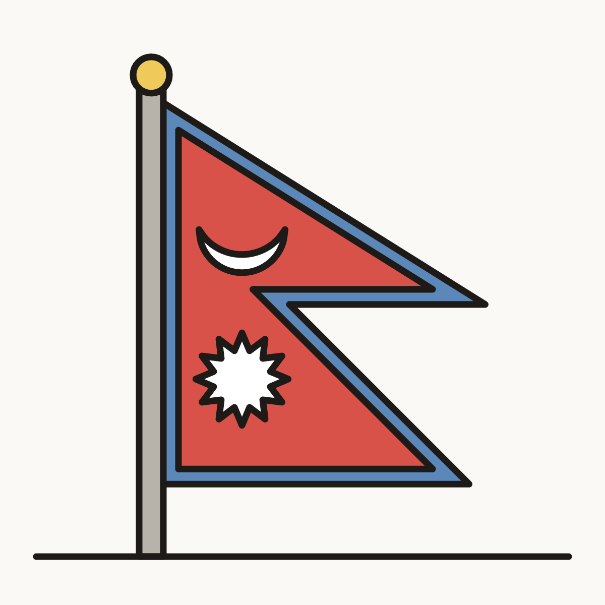Finished drawing of a nepal flag