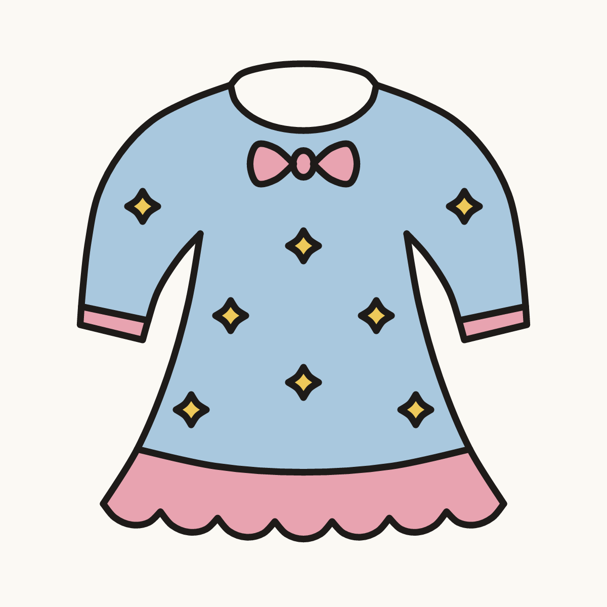 Finished drawing of a nightgown