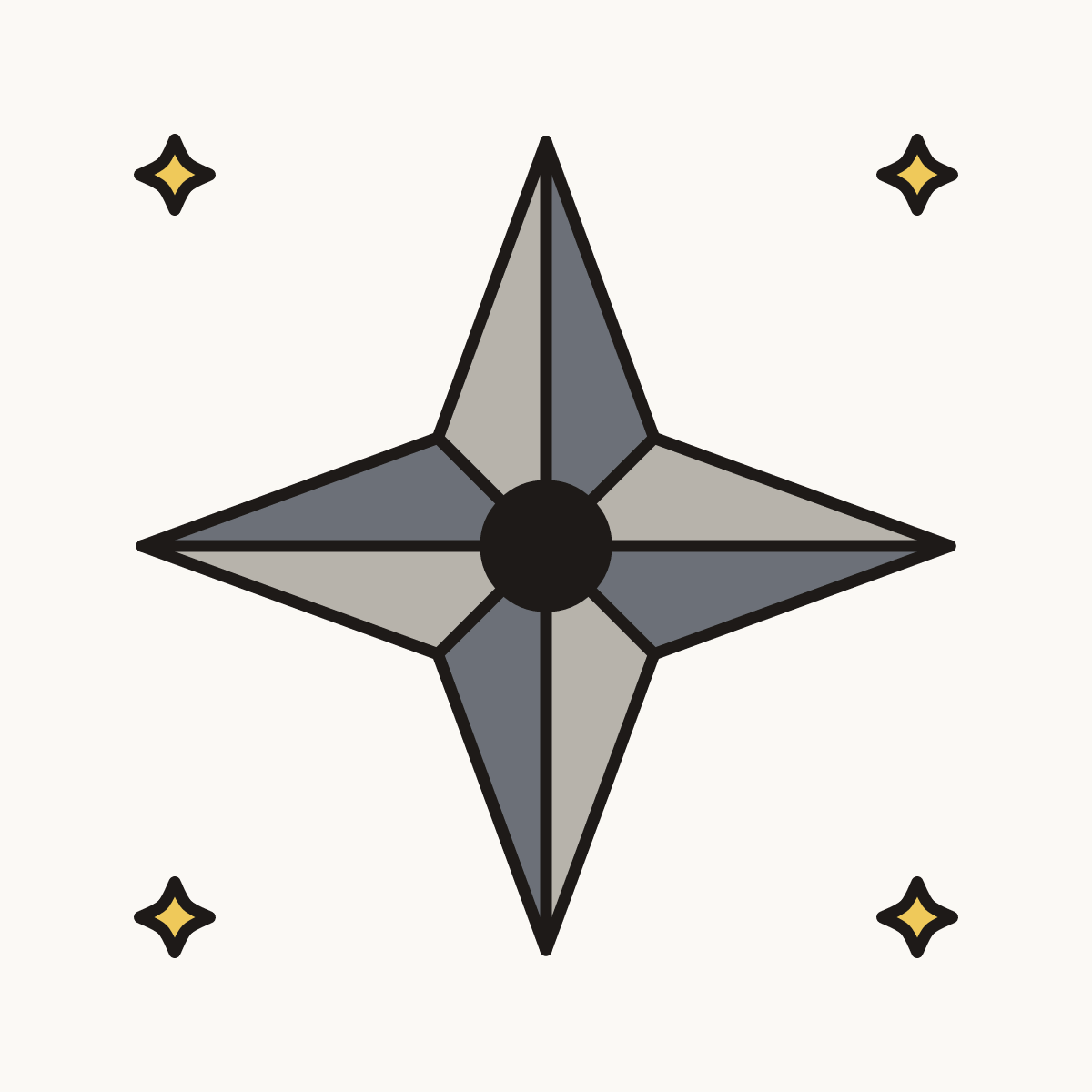Finished drawing of a ninja star