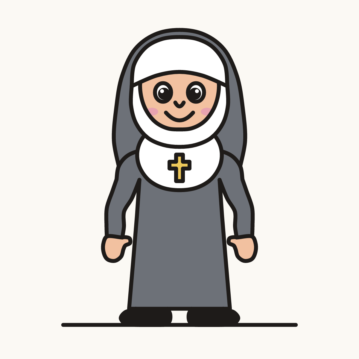 Finished drawing of a nun