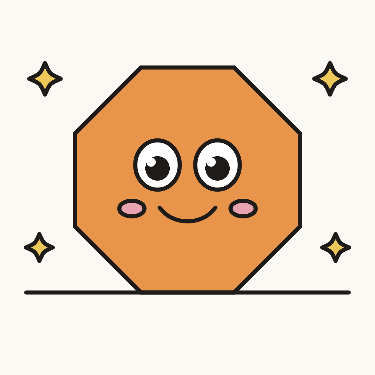 Finished drawing of an octagon