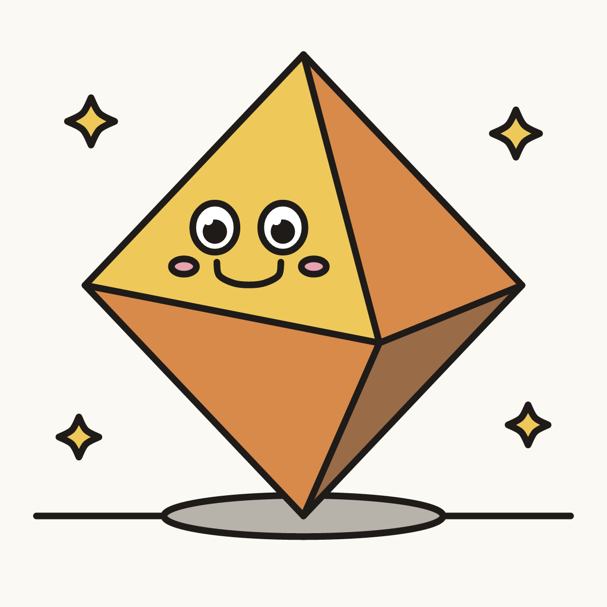 Finished drawing of an octahedron