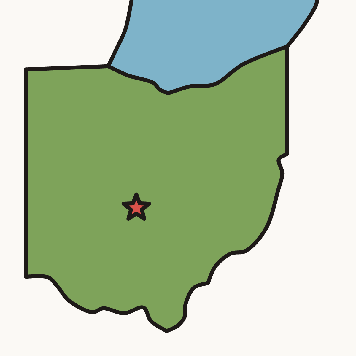 Finished drawing of an ohio map