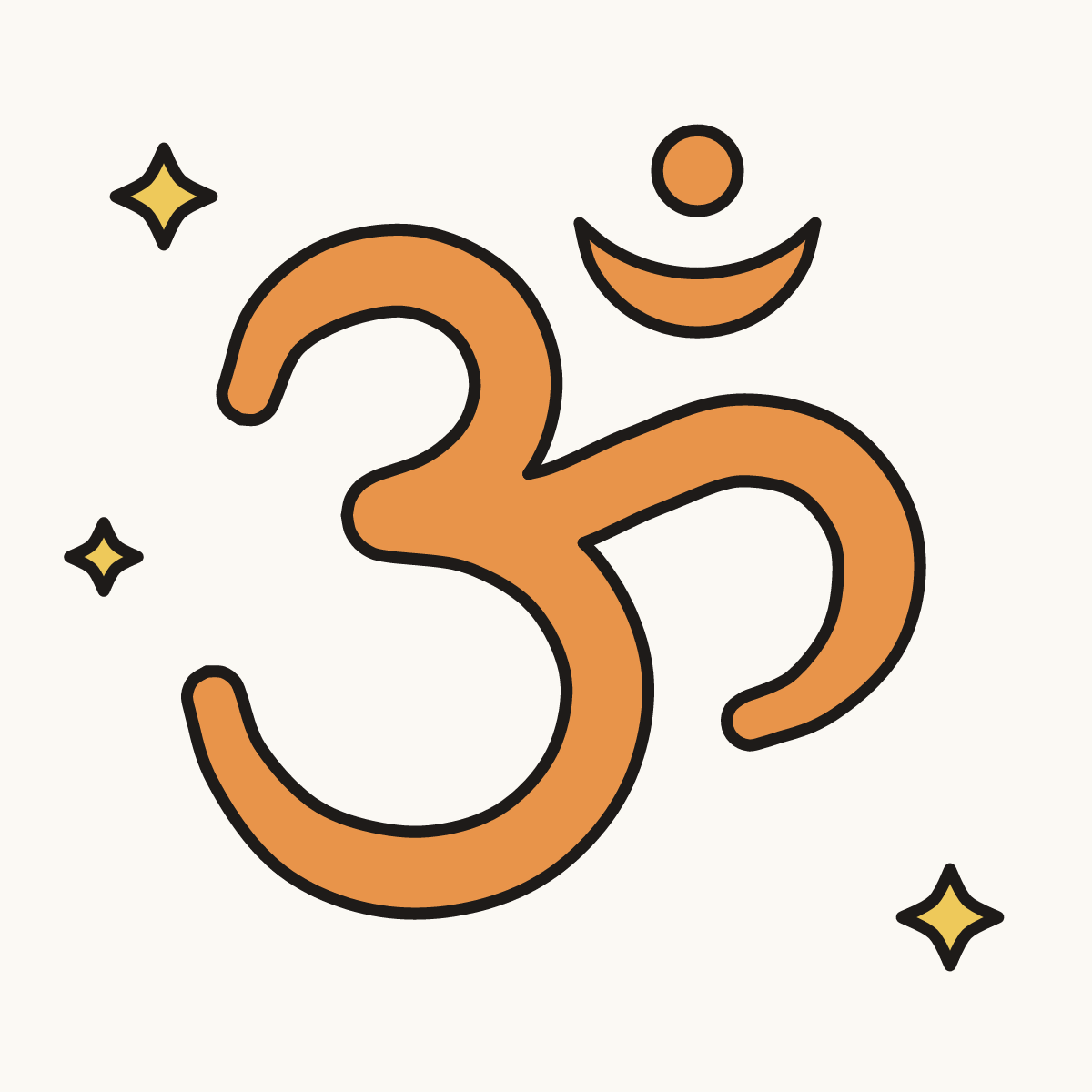 Finished drawing of an om symbol