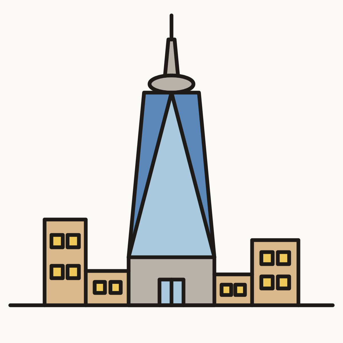 Finished drawing of a one world trade center